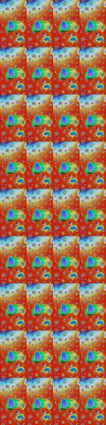 Çiçekli karalama şeklinde Raster çiçek deseni. Turuncu ve kırmızı renkte yaz çiçekleri. Raster illüstrasyonu.