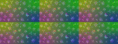 Üst manzara, yumuşak stil. Sevgililer günü ve tebrik kartı konsepti için şık bir davetiye. Yeşil ve mavi renkte manzaralı çiçek deseni. Çiçek kompozisyonu, el boyası, hassas şablon..