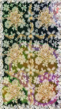 Raster oryantal süs. Kusursuz altın desen. Altın elementlerle nötr ve gri renklerde altın desen.