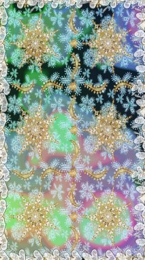 Süslü raster dekorasyonu. Lüks, kraliyet ve Viktorya dönemi konsepti. Tarafsız ve mavi yerine altın rengi klasik barok çiçeksiz desenler. Tarafsız ve mavi renkler üzerine altın element.