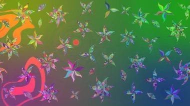 Çiçek çelengi. Kıvırcık, parlak örgü. Desen, çizim, çiçek sınırı. Güzel, parlak, pürüzsüz kumaş, tuval. Raster illüstrasyonu. Klasik eski arkaplan.