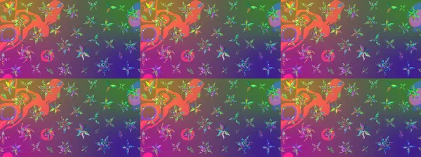 Düz Çiçek Elementleri Tasarımı. Mor ve yeşil renkli çiçekler. Güzel çiçek deseni. Renkli Bahar Teması çizim şablonu.