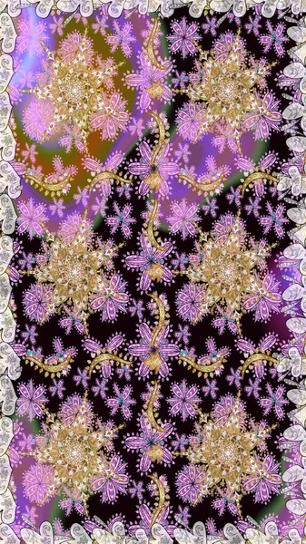 Tarafsız ve siyah renklerde geleneksel, klasik, altın, pürüzsüz desen. Barok tarzında kusursuz bir doğulu süsü..