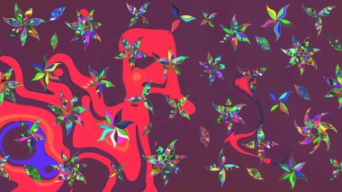 Fantezi çiçekli eskiz deseni, doğal duvar kağıdı, çiçek desenli kıvrım çizimi. Paisley el çizimi elementler. Ev dekoru.