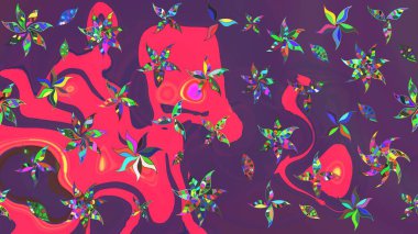 Parlak elementlerin. Çizim çiçek deseni duvar kağıdı, web sitesi arka planı, ambalaj kağıdı, davetiye, broşür, afiş veya web sitesi için kullanılabilir. El çizimi Raster illüstrasyonu.