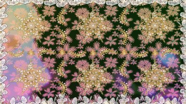 Gri ve nötr renklerde altın element. Lüks, kraliyet ve Viktorya dönemi konsepti. Gri ve nötr yerine altın rengi klasik barok çiçekli desenler. Süslü raster dekorasyonu.