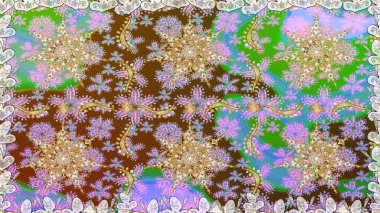 Arkaplan, kumaş, altın duvar kağıdı. Düz elle çizilmiş klasik koleksiyon. Tarafsız ve kahverengi renklerde altın desenli altın elementler. Raster altın pürüzsüz desen.