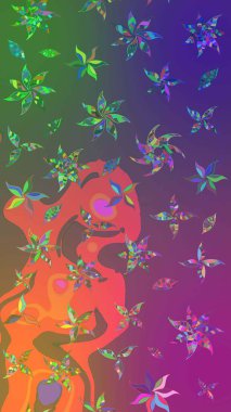 Eskiz geçmişi. Tomurcukları çiçek olan sevimli bir çiçek deseni. Eski usul. Raster. Raster illüstrasyonu. Kumaş, tekstil ve duvar kağıdı baskısı için..