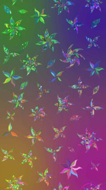 Modern, mor ve yeşil raster arka plan duvar kağıdı çizimi, klasik çizgili desenli desenli çiçekler, çiçekli süsler. Çiçekli el çizimi çizimi deseni.