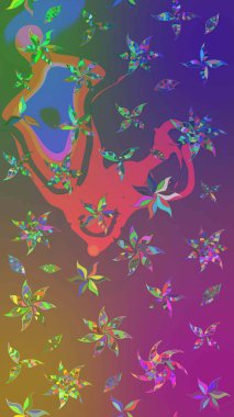 Nazik romantik baskı. Bahar mevsimi. Tatil havası. Raster güzel bir çiçek deseni çiziyor..