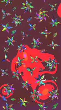 Küçük renkli çiçekler. Motley illüstrasyonu. Moda baskıları için zarif bir şablon. Robot resim. Küçük çiçekte güzel bir desen. Çiçekli bahar çiçekleri.