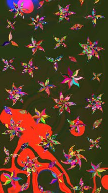 Çizim raster deseni. Çiçek arkaplan. Güzel kumaş deseni.