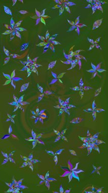 Anti-stres için soyut örnek sayfası. Raster illüstrasyonu. Yeşil ve mavi renklerde.