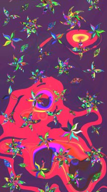 Raster illüstrasyonu. Küçük çiçekteki sevimli çiçek deseni. Güzel kumaş deseni. Güzel karalamalı çiçek deseni çiz..