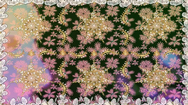 Gri ve nötr renklerde altın element. Lüks, kraliyet ve Viktorya dönemi konsepti. Gri ve nötr yerine altın rengi klasik barok çiçekli desenler. Süslü raster dekorasyonu.