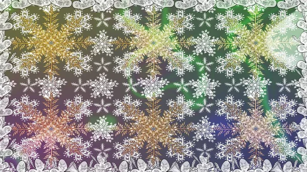 Gri ve nötr renklerde altın elementler. Geleneksel klasik raster altın pürüzsüz desen. Barok tarzında kusursuz bir doğulu süsü..