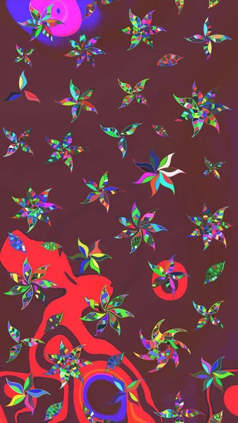 Suluboya etkisi. Organik elementler. Raster deseni. Botanik çizim deseni.