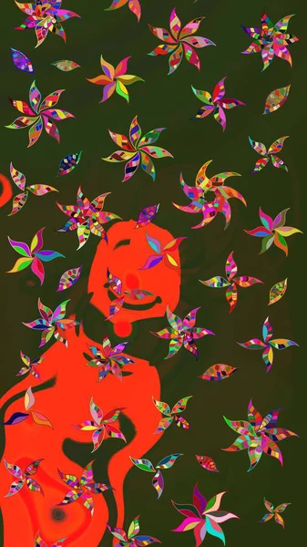 Renkli Bahar Teması eskiz kalıbı. Düz Çiçek Elementleri Tasarımı. Çiçek desenli eskiz, yaz çiçekleri. Yeşil ve gri renkte çiçekler.