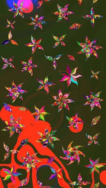 Çizim raster deseni. Çiçek arkaplan. Güzel kumaş deseni.