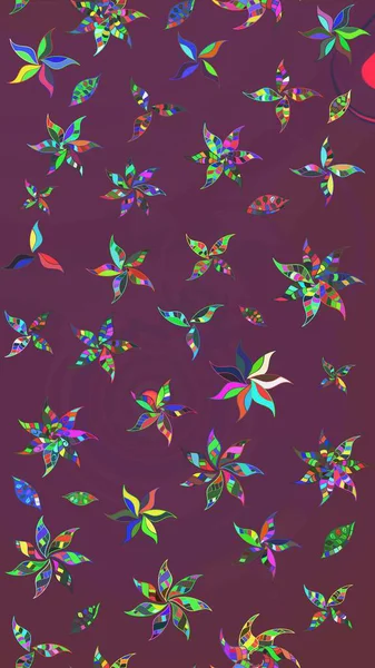 Şirin çiçek elementleri. Raster illüstrasyonu. Taslak desenli, modaya uygun kumaş deseni. Renkli Bahar Teması eskiz kalıbı. Düz Çiçek Elementleri Tasarımı.