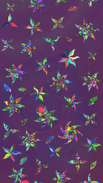 Küçük çiçekteki sevimli çiçek deseni. Yumuşak, mor ve mor renkte yaz çiçekleri. Raster illüstrasyonu. Raster deseni.