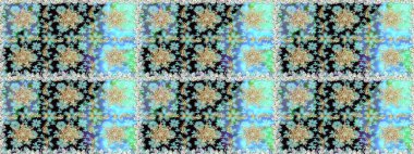 Raster geleneksel oryantasyon süsü. Kusursuz klasik altın desen. Altın elementlerle nötr ve mavi renklerde altın desen.