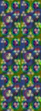 Küçük çiçekli basit bir çiçek çizimi. Moda baskısı, albüm, ambalaj kağıdı ve duvar kağıdı için zarif dekoratif süslemeler. Raster illüstrasyonu. Yeşil ve mavi renkte şirin çiçekler..