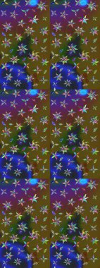 Çiçekli zambakların eskiz geçmişi. Çiçek tasarımı için inanılmaz bir kolaj cenneti tarzı. Parlak çiçekli kolaj çiçekleri yeşil ve kahverengi.