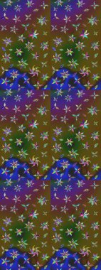 Karalama çiçeği. Düz Çiçek Elementleri Tasarımı. Güzel kumaş deseni. Raster illüstrasyonu. Renkli Bahar Teması eskiz kalıbı. Zentangle soyut çiçekleri.