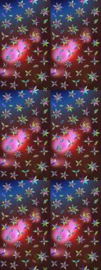 Küçük çiçekteki sevimli çiçek deseni. Bir sürü kahverengi ve mavi soyut çiçekli tropik eskiz deseni. Varisolokahverengi ve mavi raster çizimi.