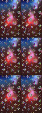 Raster illüstrasyonu. Güzel kumaş deseni. Düz Çiçek Elementleri Tasarımı. Çiçek desenli çizim. Asya tekstil tarzında. Renkli Bahar Teması çizim şablonu.