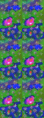 Raster illüstrasyonu. Hoş bir çiçek geçmişi var. Küçük bir çiçekte eskiz deseni. Güzel kumaş deseni.