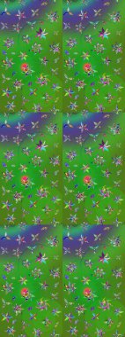 Moda baskısı. Suluboya çizim kalıbı. Çiçeğin suluboya çizimlerinin mükemmel deseni. Raster illüstrasyonu. Dekorasyon ve tasarım için güzel bir desen. Eski.