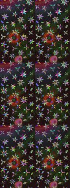 Raster illüstrasyonu. Gri ve kahverengi renkli şirin çiçekler. Moda baskısı, albüm, ambalaj kağıdı ve duvar kağıdı için zarif dekoratif süslemeler. Küçük çiçekli basit bir çiçek çizimi..