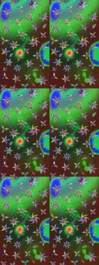 Çiçekler suluboya eskiz deseni. Raster Stili kumaş deseni.