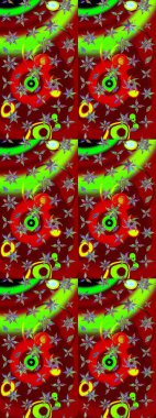 Şirin çiçekler. Çizgi çizimi kalıbı. Raster Moda kumaş deseni.