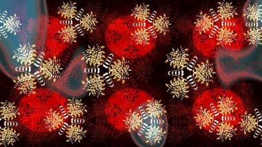 Kırmızı ve siyah renkte çiçekler. Tropik çiçek desenleri. Raster illüstrasyonu.