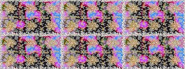 Damask, gri ve nötr renklerde altın soyut çiçek. Raster illüstrasyonu. Süsleme.