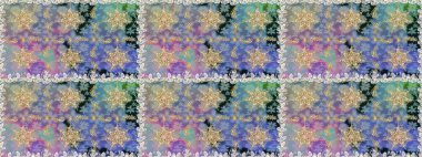 Kusursuz oryantal klasik altın desen. Tarafsız ve gri renkler üzerinde altın tekrarlayan elementler içeren Raster soyut arka planı.