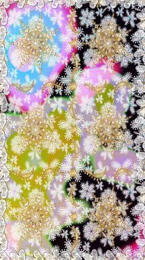 Yılbaşı, kar tanesi, yeni yıl. Altın unsurlarla nötr ve bej renklerde altın Dikişsiz desen. Altın elemanları ile nötr ve bej renklerde Dikişsiz Vintage desen.