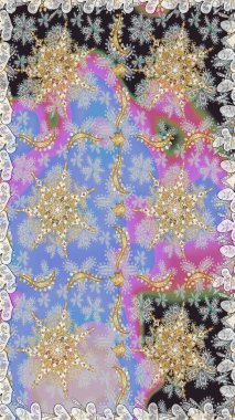 Gri ve nötr renklerde, altın elementlerle klasik, pürüzsüz desen. Raster illüstrasyonu.