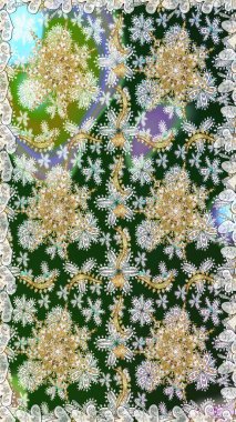 Kusursuz altın desenli bukleler. Doğu tarzı arabesk. Raster altın desen. Altın elementli nötr ve gri renkler. Raster illüstrasyonu.