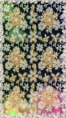 Geleneksel oryantasyon süsü. Gri ve nötr renklerde altın desenler ve altın elementler. Kusursuz klasik raster altın desenli. Klasik vintage arkaplan.