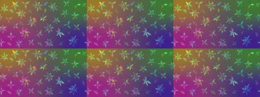 Güzel kumaş deseni. Raster suluboya çiçek deseni, narin çiçekler, mor ve yeşil çiçekler, tebrik kartı şablonu..