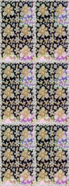 Tekrarlayan elementlerle kusursuz soyut arkaplan. Tarafsız, siyah ve altın desenli. Zarif raster klasik desen.