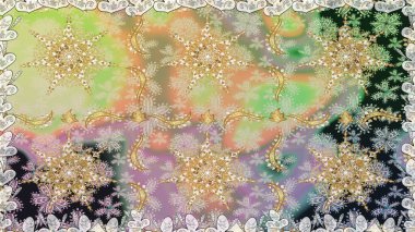 Tarafsız ve bej renklerde altın çiçekli altın desenler. Altın rengi, kusursuz çizim. Raster geometrik arka plan. Senin tasarımın için, duvar kağıdı..