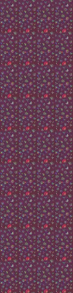 3D çiçekler, eskiz. Raster illüstrasyonu. Kahverengi ve mor renklerde.