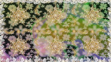 Noel, kar tanesi, yeni yıl 2019. Tarafsız ve gri renklerde altın elementlerle kusursuz klasik desen.