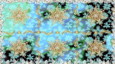 Raster. Hassas altın deseni açın. Kusursuz altın desenli bukleler. Parlak dantel, stilize çiçekler, şal desenli. Doğulu arabeskler. Mavi ve nötr renklerde altın elementli pürüzsüz desen