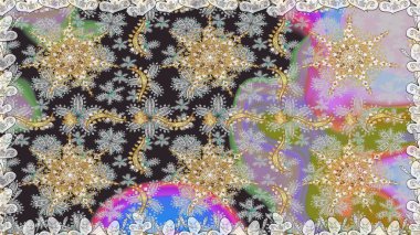 Gri ve nötr renklerde ve altın elementlerle kusursuz klasik desen. Noel, kar tanesi, yeni yıl 2019.